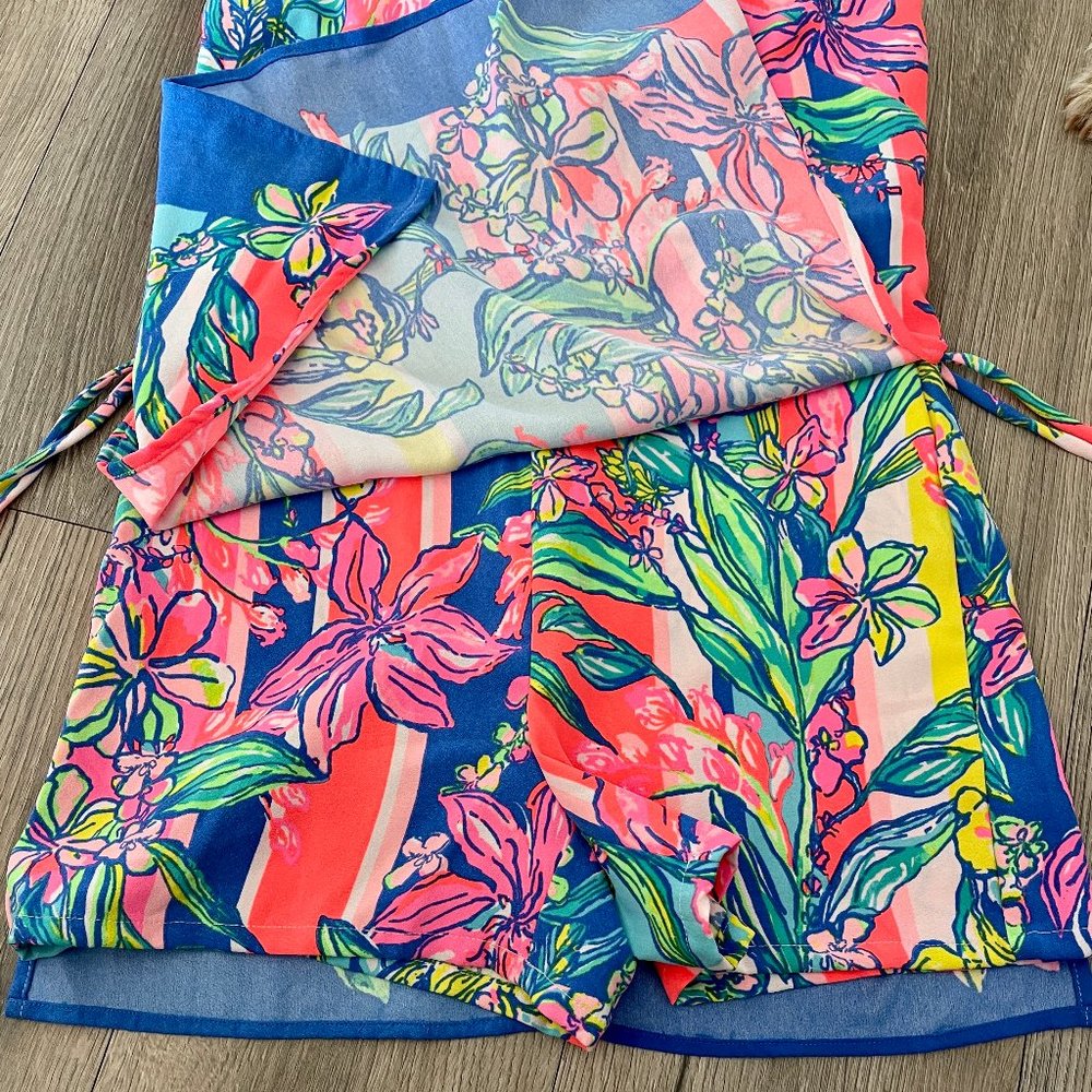 Lilly Pulitzer Donna Romper Multi Easy Tiger Gabby - Picture 4 of 8
